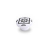 Bouton de meuble carreau de ciment gris foncé bois H.22 X L.39 X P.39 Mm