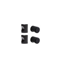 Lot de 4 boutons de meuble Omna noir uni mat