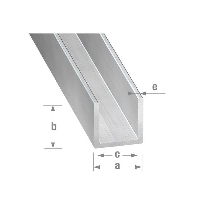 Profilé U alu brut 15x19x15x15mm 2m