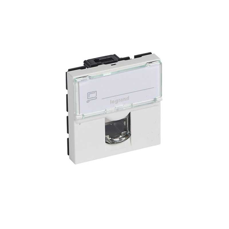 Prise RJ45 catégorie 6 STP blindée Mosaic 2 modules - blanc