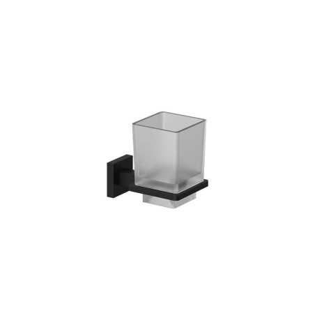 Porte gobelet en verre noir Harmony PVD