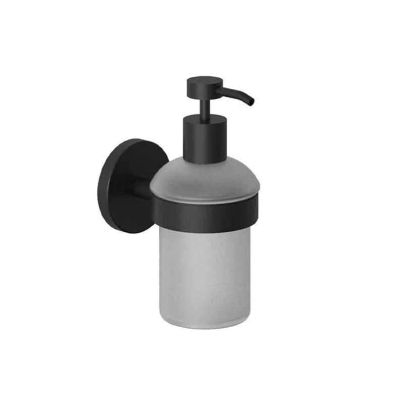 Distributeur de savon liquide en verre noir mural PVD -  - meilleure qualité