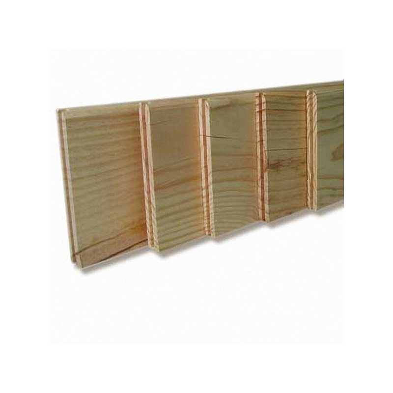 Lot de 5 plinthes en pin rustique 2000x70x10mm