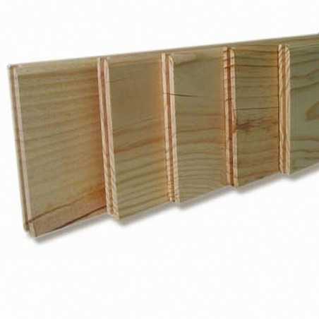 Lot de 5 plinthes en pin rustique 2000x100x10mm