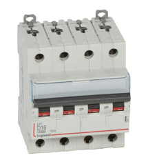 Disjoncteur DX³ 6000-10kA 4P D 16A