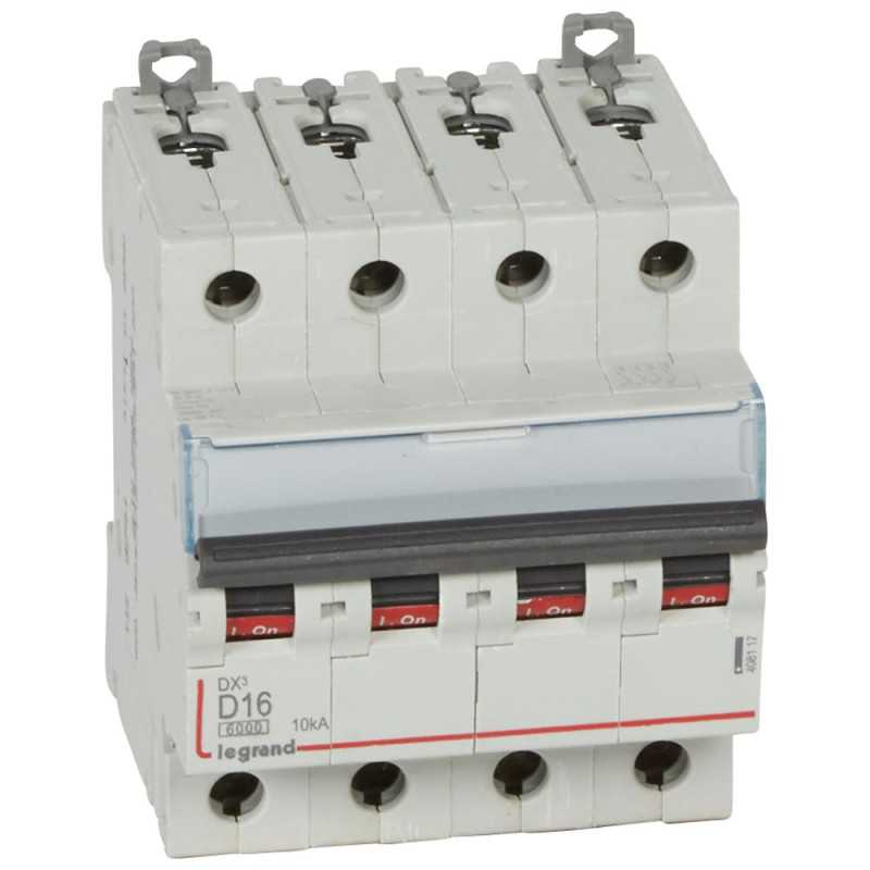 Disjoncteur DX³ 6000-10kA 4P D 16A