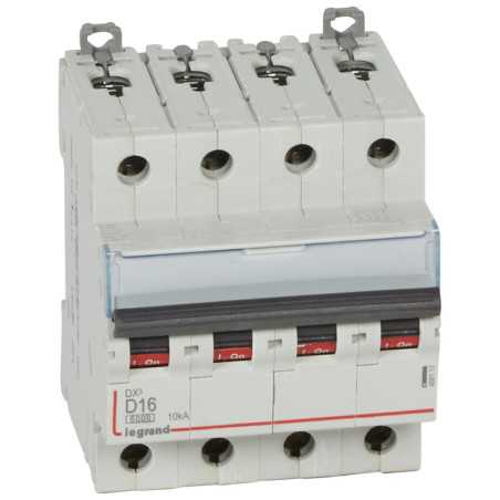 Disjoncteur DX³ 6000-10kA 4P D 16A