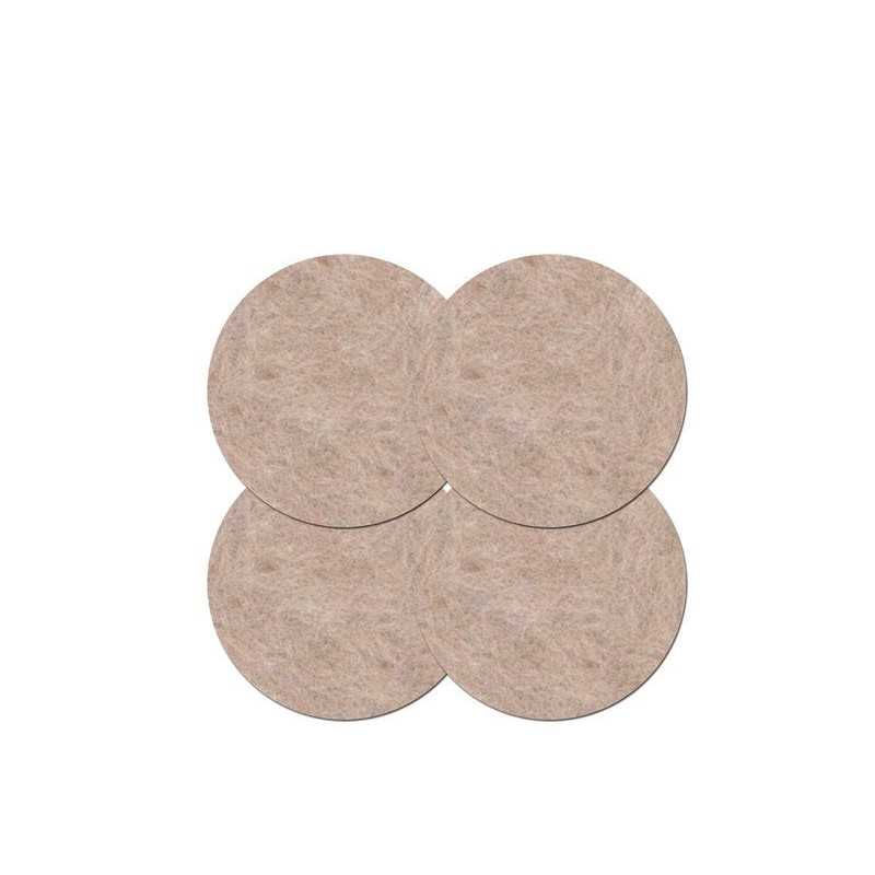 Lot de 4 patins feutre en laine adhésif SCOTCH diam. 50 mm beige
