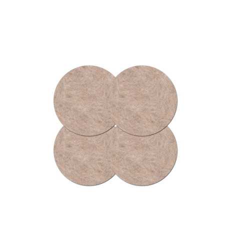 Lot de 4 patins feutre en laine adhésif SCOTCH diam. 50 mm beige