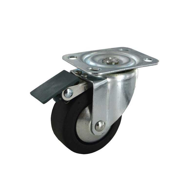 Roulette pivotante à platine Diam.65 Mm