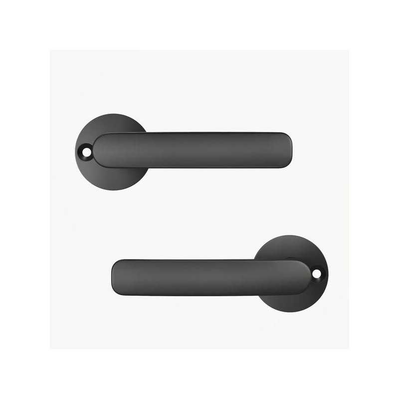 Ensemble de porte Lina peint aluminium noir sans trou