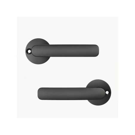 Ensemble de porte Lina peint aluminium noir sans trou