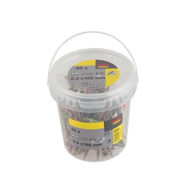 Seau 60 vis TF TX 6x100 mm + embout T25