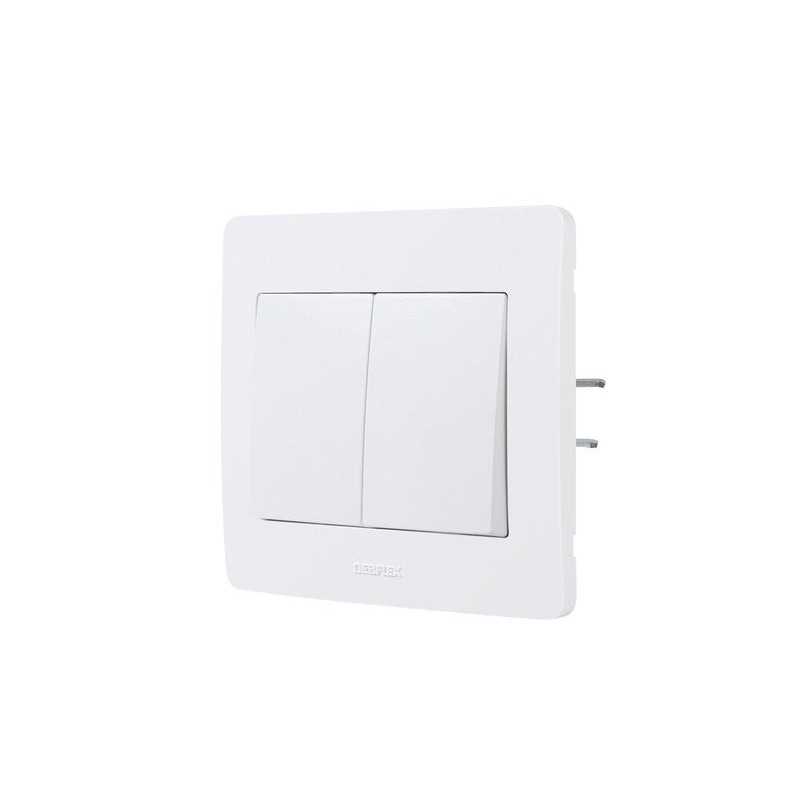 Double interrupteur Va-Et-Vient Complet Debflex Diam2 Blanc