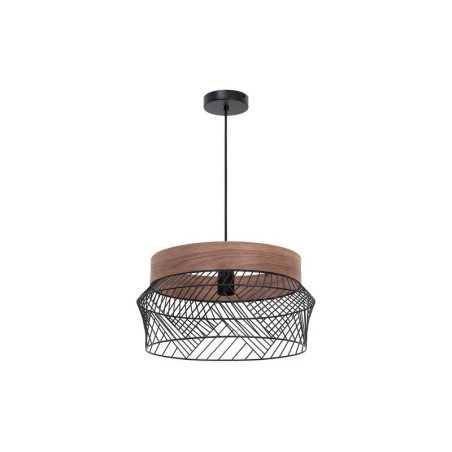 Suspension KANEL design métal noir-bois E27 diam. 45 cm INSPIRE
