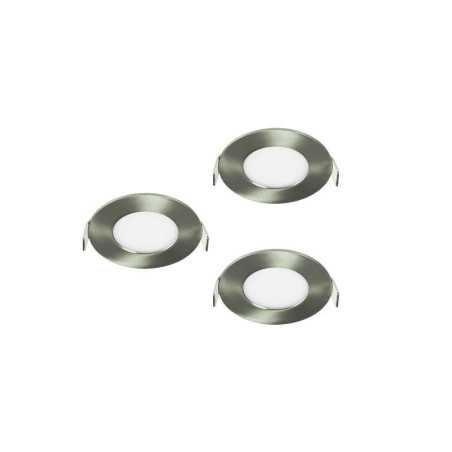 Lot de 3 spots encastrables led intégrée Extraflat IP44 rond Diam. 85 cm acier CCT Inspire