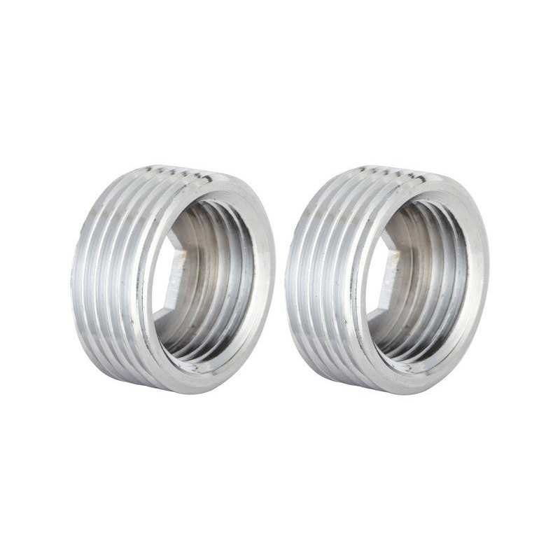 Lot de 2 raccords butée mâle - femelle 15 x 21-20 x 27 mm