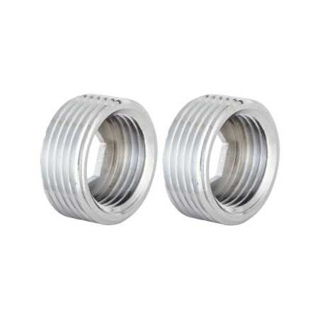 Lot de 2 raccords butée mâle - femelle 15 x 21-20 x 27 mm