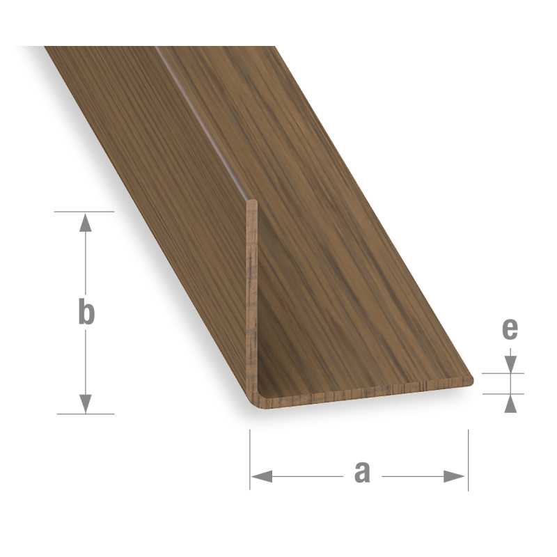 Cornière PVC noyer 10X10mm 1M