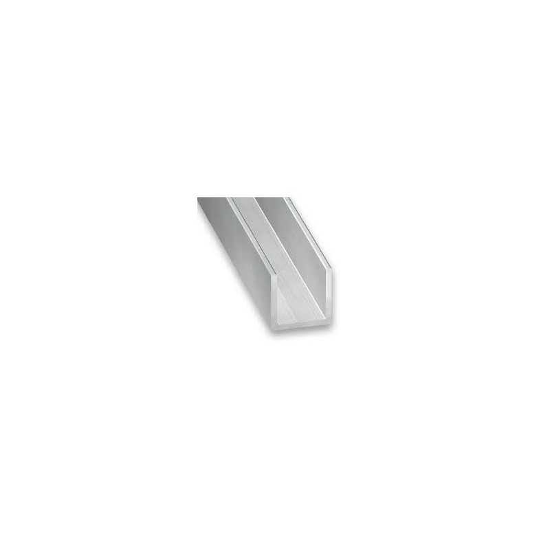 Profilé U Alu brut 10x13x10x15mm intérieur 10mm 1M