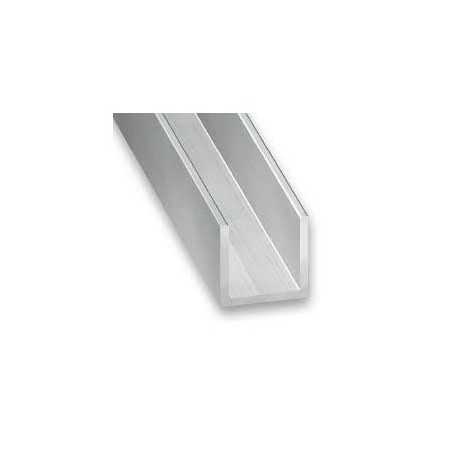 Profilé U Alu brut 10x13x10x15mm intérieur 10mm 1M