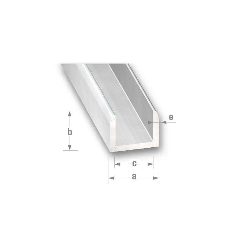 Profilé U alu anodisé incolore ANODISE INCOLORE15X15X15X15 INT.12 1M