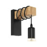 Applique 1x E27 max 40W industriel métal noir EGLO Townshend | Sanifer