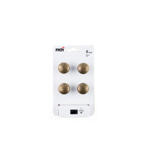 Lot de 4 boutons de meuble Rond Zamak Laitonné H.25 X L.25 X P.25 Mm | Sanifer
