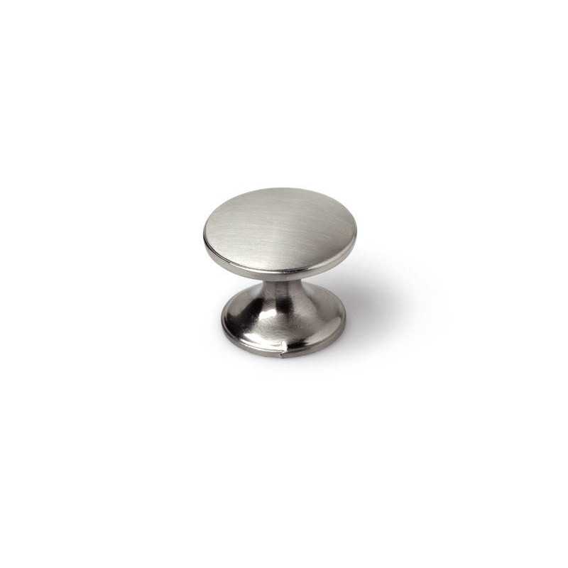 Lot de 4 boutons de meuble Rond Zamak Brossé H.27 X L.33 X P.33 Mm