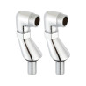 Lot de 2 colonnettes réglables gris mâle - mâle 15 x 21-20 x 27 mm