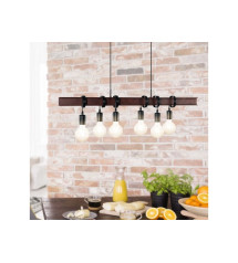 Suspension industriel en acier Rouille Eglo Medbourne 6 Lumière(S) D.0 Cm | Sanifer