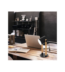 Lampe industriel en bois noir Hornwood | Sanifer