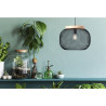 Suspension Giada E27 diam 39cm, métal noir / bois, BRILLIANT | Sanifer