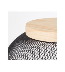 Suspension Giada E27 diam 39cm, métal noir / bois, BRILLIANT | Sanifer