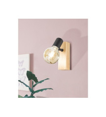 Spot patère en bois noir E27 max 10 W  Townshend noir | Sanifer