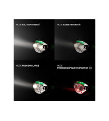 Lampe frontale rechargeable 7 modes 400 lm 80 Mètres verte ENERGIZER|Sanifer