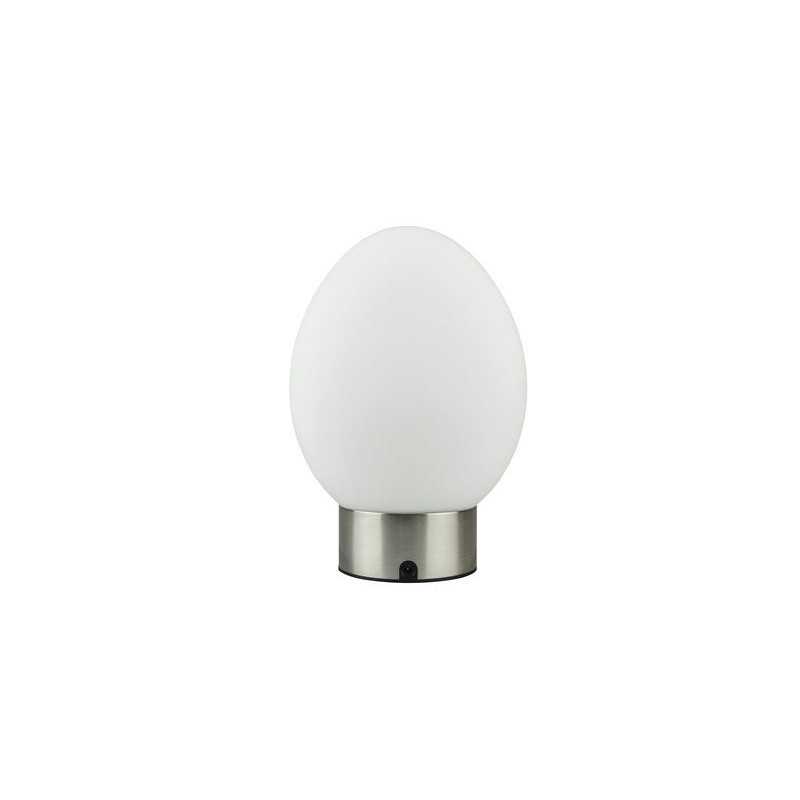 Lampe DOVE 230LM 3000K H24 métal NICKEl en verre gris