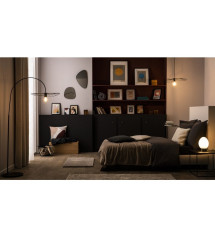 Lampe DOVE 230LM 3000K H24 métal NICKEl en verre gris  | Sanifer