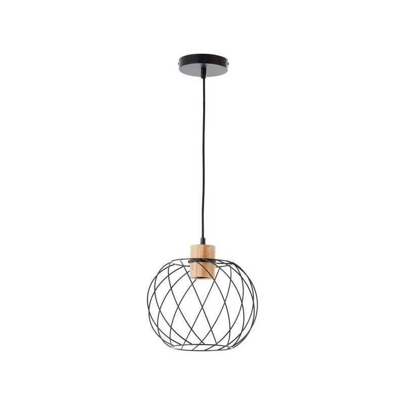 Lustre malloW E27 bambou noir diam.30 cm