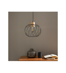Lustre malloW E27 bambou noir, diam.30 cm | Sanifer