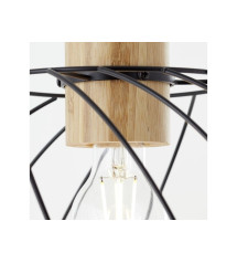 Lustre malloW E27 bambou noir, diam.30 cm | Sanifer