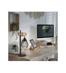Lampe E27 en métal noir/naturel  TABODI, H. 50 cm | Sanifer