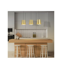 Suspension KRELA 3XE27 L. 85 cm métal noir/laiton   | Sanifer