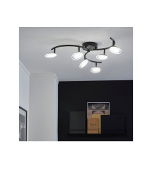 Plafonnier moderne à  6 têtes module led Loob    diam. 83 cm métal noir|Sanifer