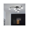 Plafonnier moderne à  6 têtes module led Loob    diam. 83 cm métal noir|Sanifer
