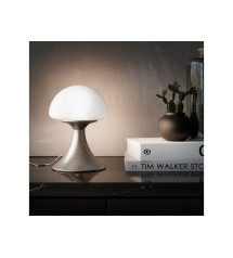 Lampe design en métal nickel tactile  kinoko, 390lm, H. 22 cm | Sanifer