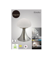 Lampe design en métal nickel tactile  kinoko, 390lm, H. 22 cm | Sanifer