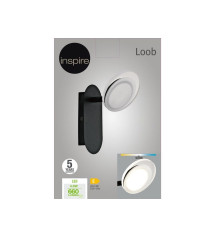 Spot patère led intégrée, métal noir  Loob | Sanifer