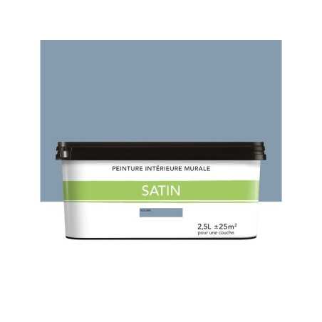 Peinture satiné pour mur intérieur  2.5 litres bleu gris -  - meilleure qualité