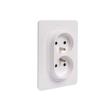 Bloc 2 prises avec boîte dencastrement 1 poste complet Lumiablanc